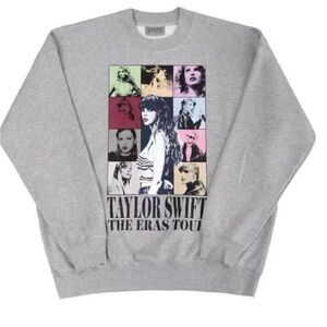 Authentic TAYLOR SWIFT Eras Tour Gray Crewneck Sweatshirt Size large like new